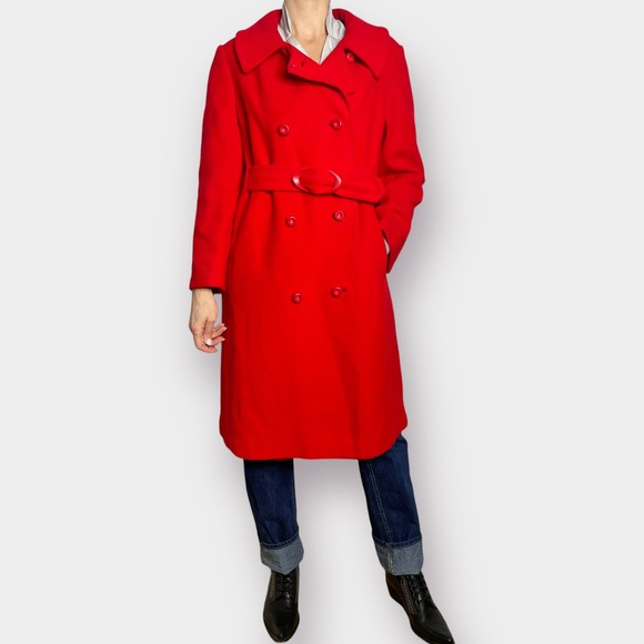 1960s Arnold‎ Constable Red Overcoat - Picture 2 of 9